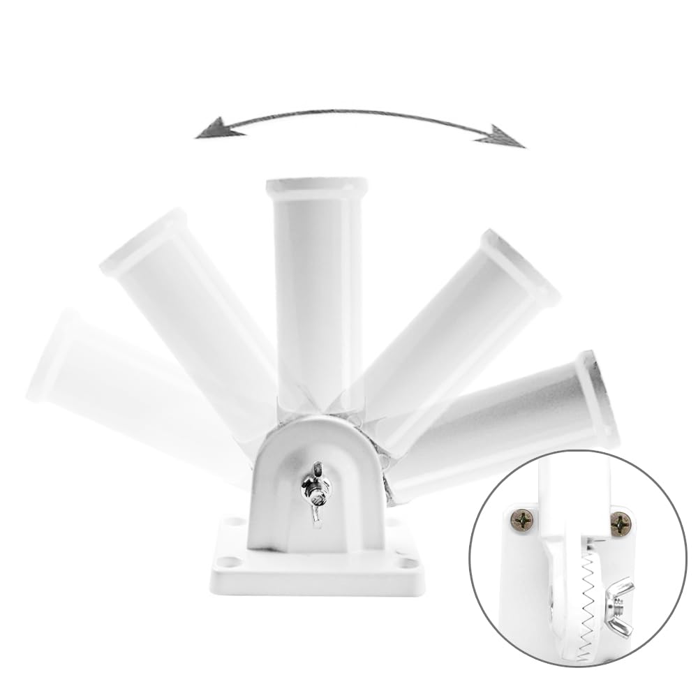 Multi-Position Flag Pole Mounting Bracket Aluminum 1" Diameter White Y30970