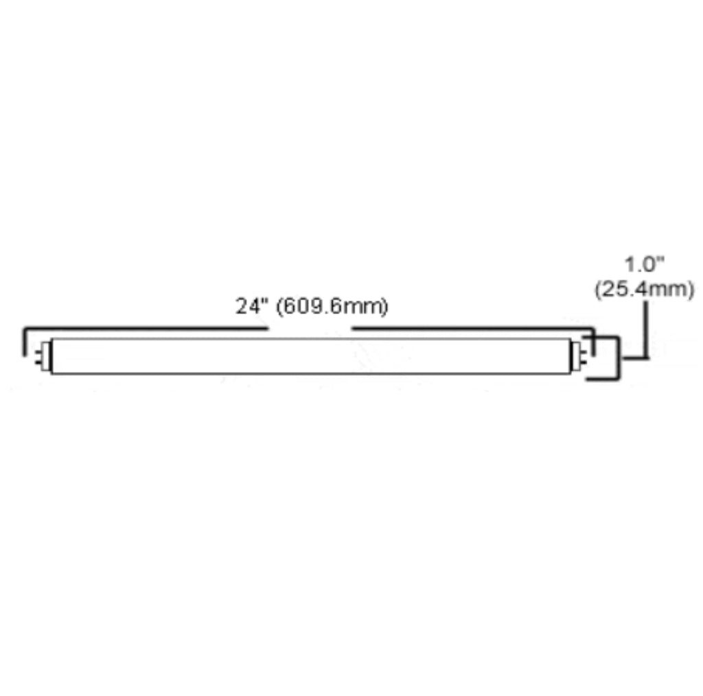 24 Inch T8 Fluorescent Tube Light Bulb 17W 4100K Cool White 2800 Lumen G13 Bi-Pin Base Pack of 25 J328