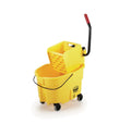 26 Qt. Side-Press Mop Bucket and Wringer Combo on Wheels, Yellow A90494