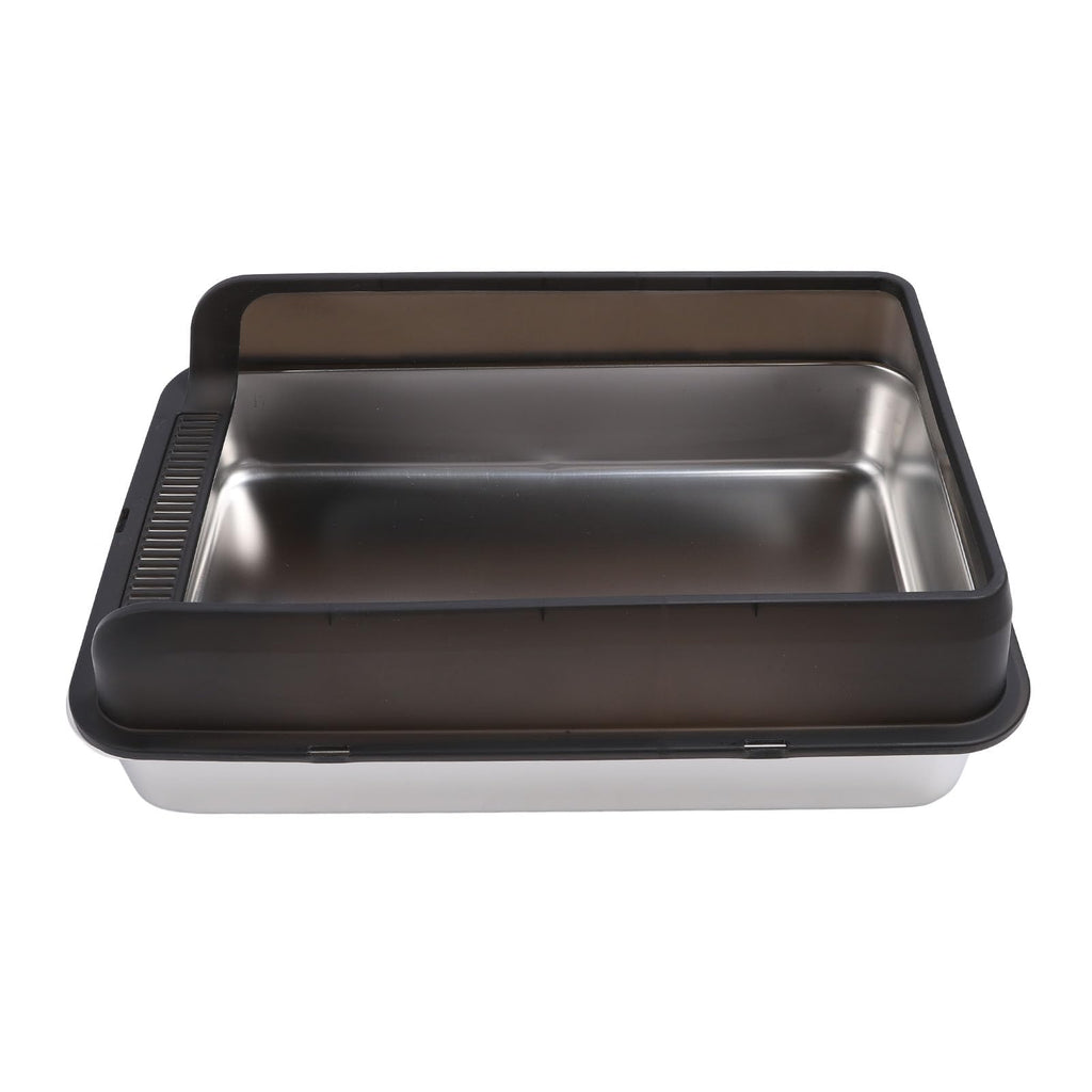 Stainless Steel High Sided Cat Litter Box with Lid Q809847
