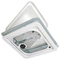 Birch White 14" 12V Radius Corner Vent with Pop Up Screen H366745