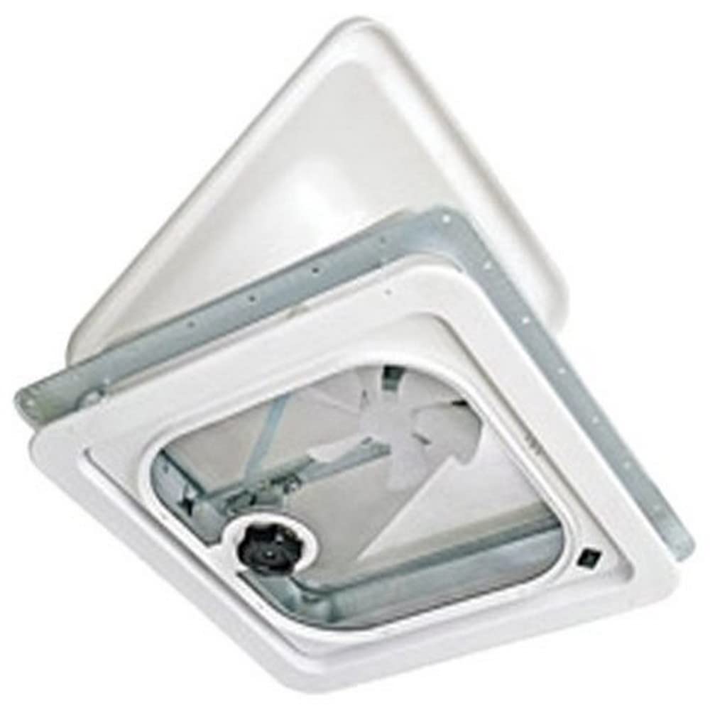 Birch White 14" 12V Radius Corner Vent with Pop Up Screen H366745