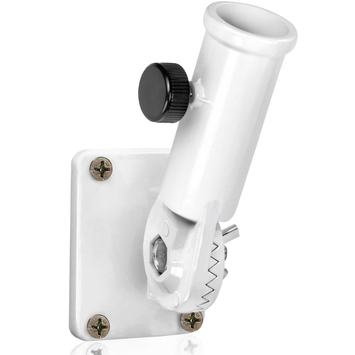 Multi-Position Flag Pole Mounting Bracket Aluminum 1" Diameter White Y30970