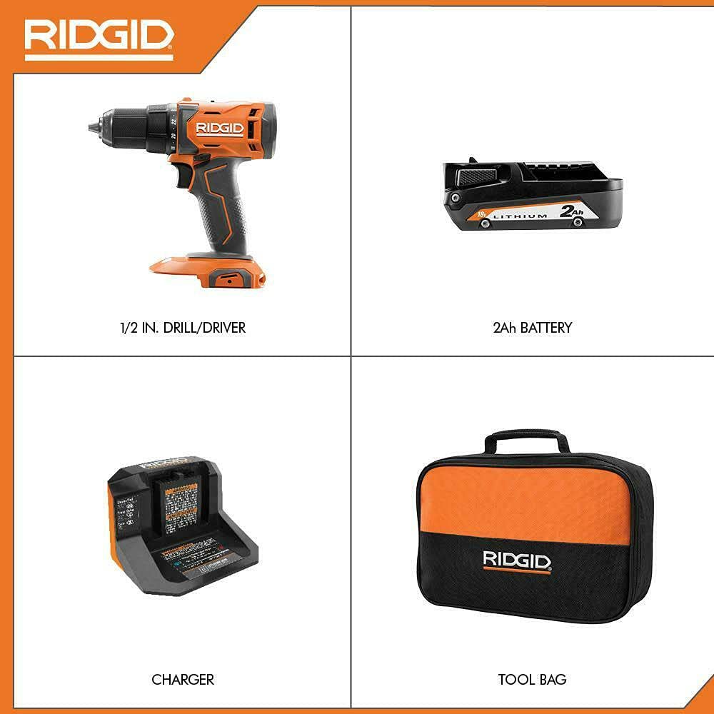 18V Cordless 1/2 in. Drill/Driver Kit with Battery and Charger E874238