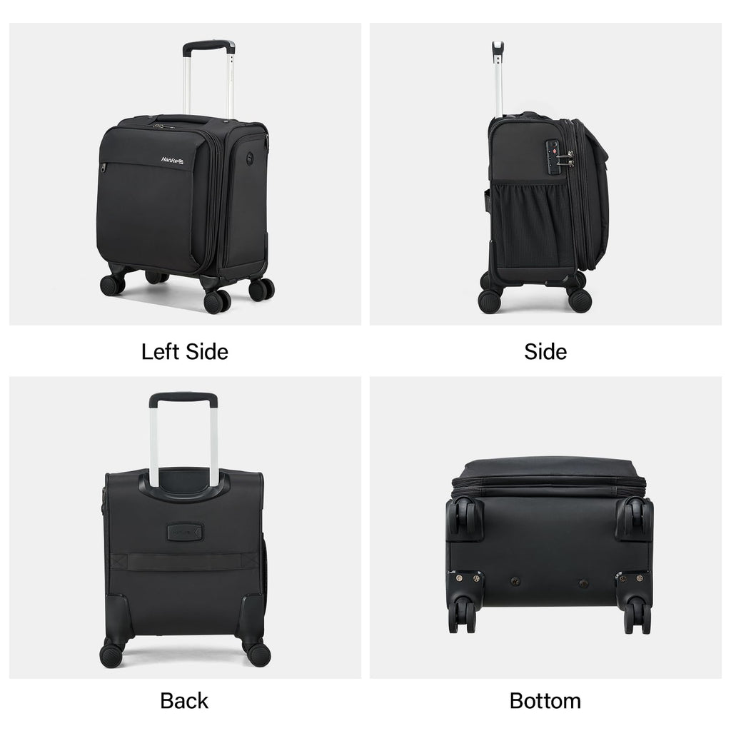 16 Inch Underseat Carry On Luggage with Wheels Dark Gray J8190