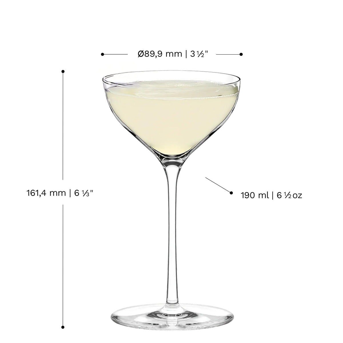 Glass Set of 6 190 ml Cocktail Bowls X36717