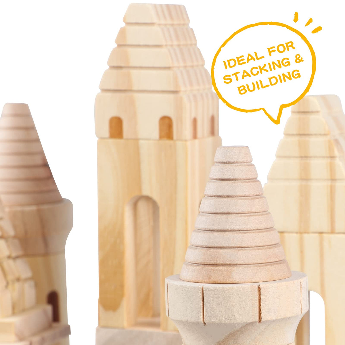 75 Pieces Wooden Castle Building Blocks T935648
