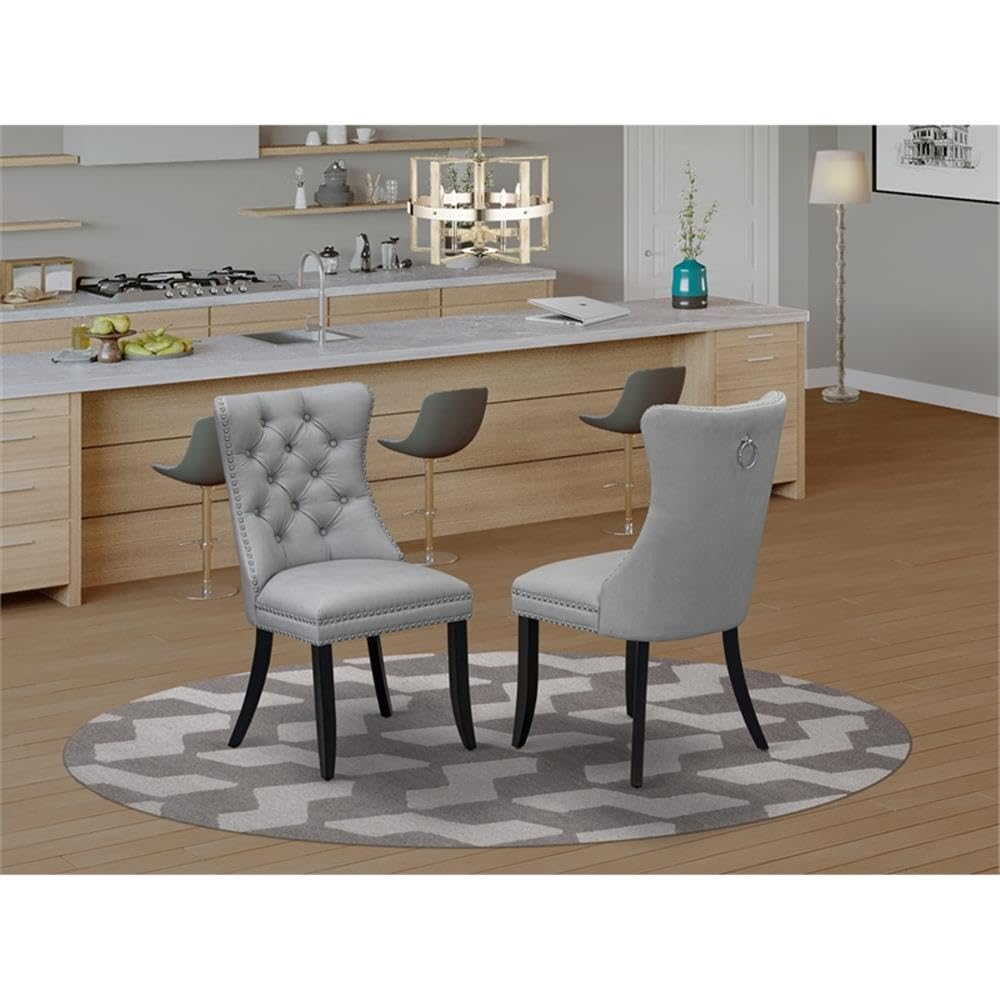 Light Gray Faux Leather Dining Chair S891