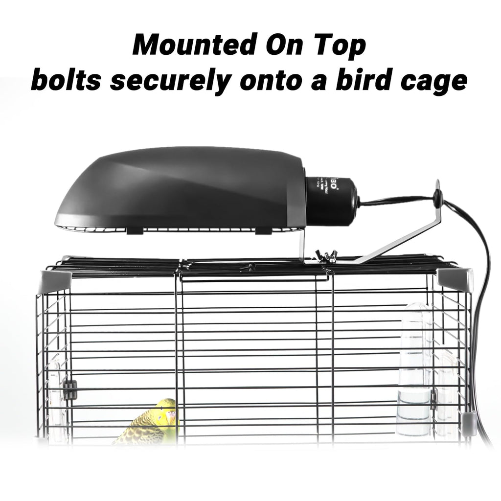 Bird Cage Light Fixture Combo Kit, 2.4% UVB UVA 20W Compact Fluorescent Bulb R86326