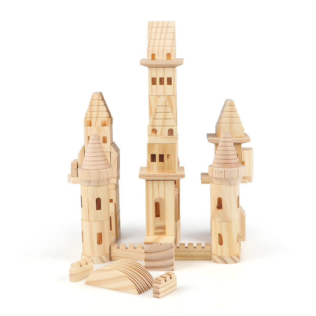 75 Pieces Wooden Castle Building Blocks T935648