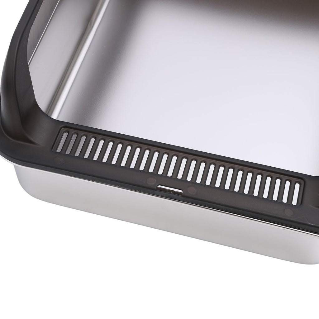 Stainless Steel High Sided Cat Litter Box with Lid Q809847