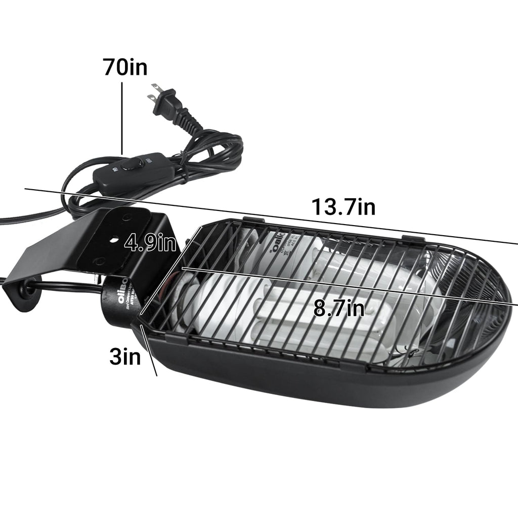 Bird Cage Light Fixture Combo Kit, 2.4% UVB UVA 20W Compact Fluorescent Bulb R86326