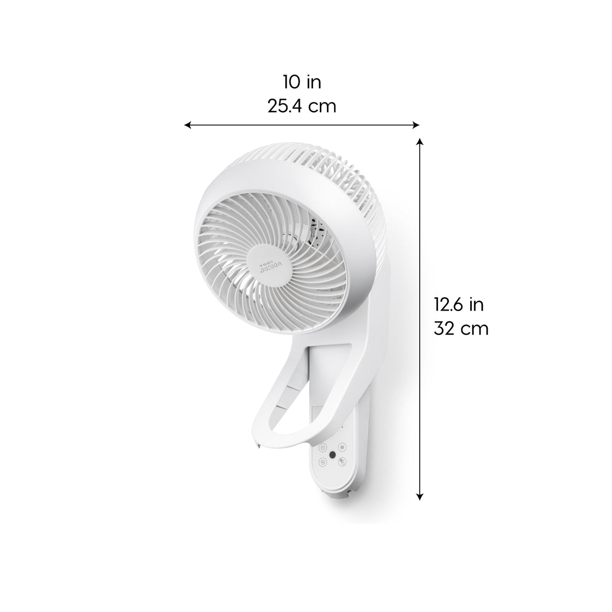 Wall Mount Fan with Remote, 360° Oscillation, 3 Speeds, White A5144