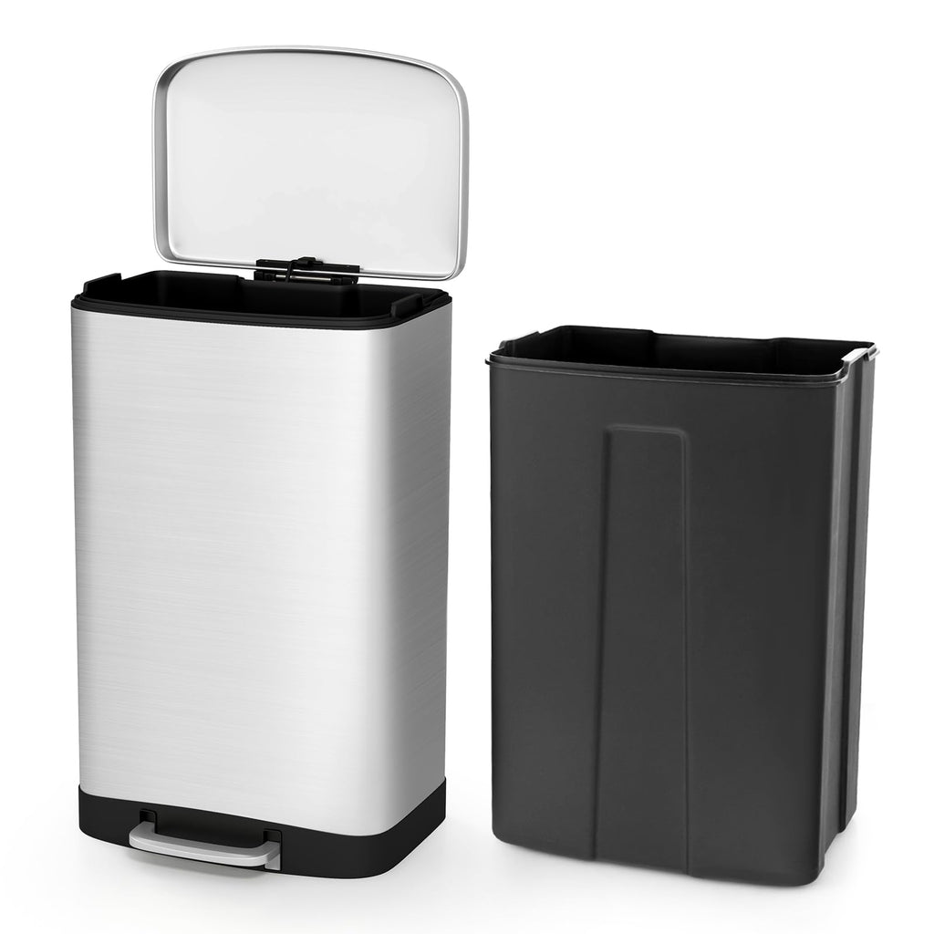 13.2 Gal Stainless Steel Step-on Trash Can N76260