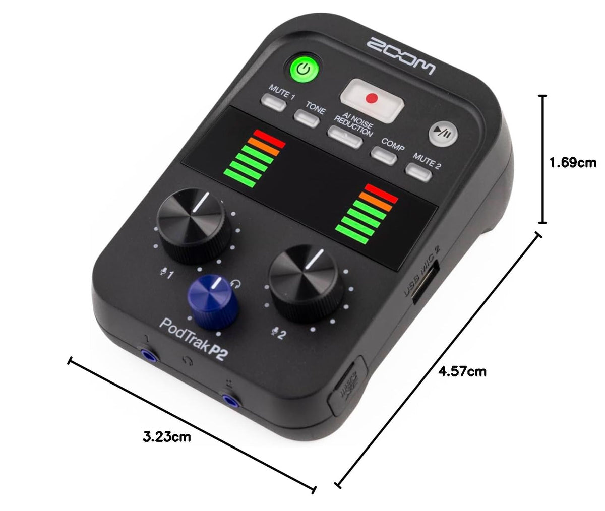 Podcast Recorder with 2 USB Mic Inputs F587755