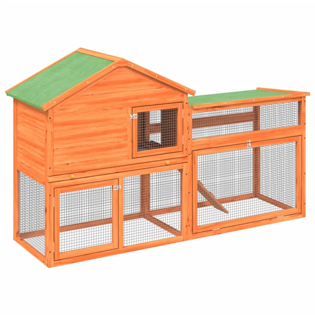 2-Tier Wooden Rabbit Hutch Small Animal Cage B6771