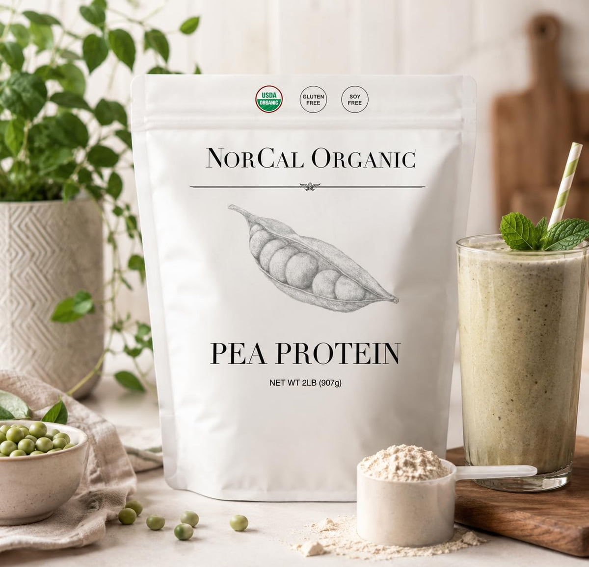 Organic Pea Protein Isolate, Unflavored, Vegan, 2 lb G433277