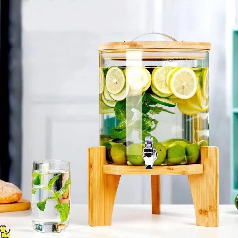 Bamboo Beverage Dispenser Stand for 5 Gallons S590079