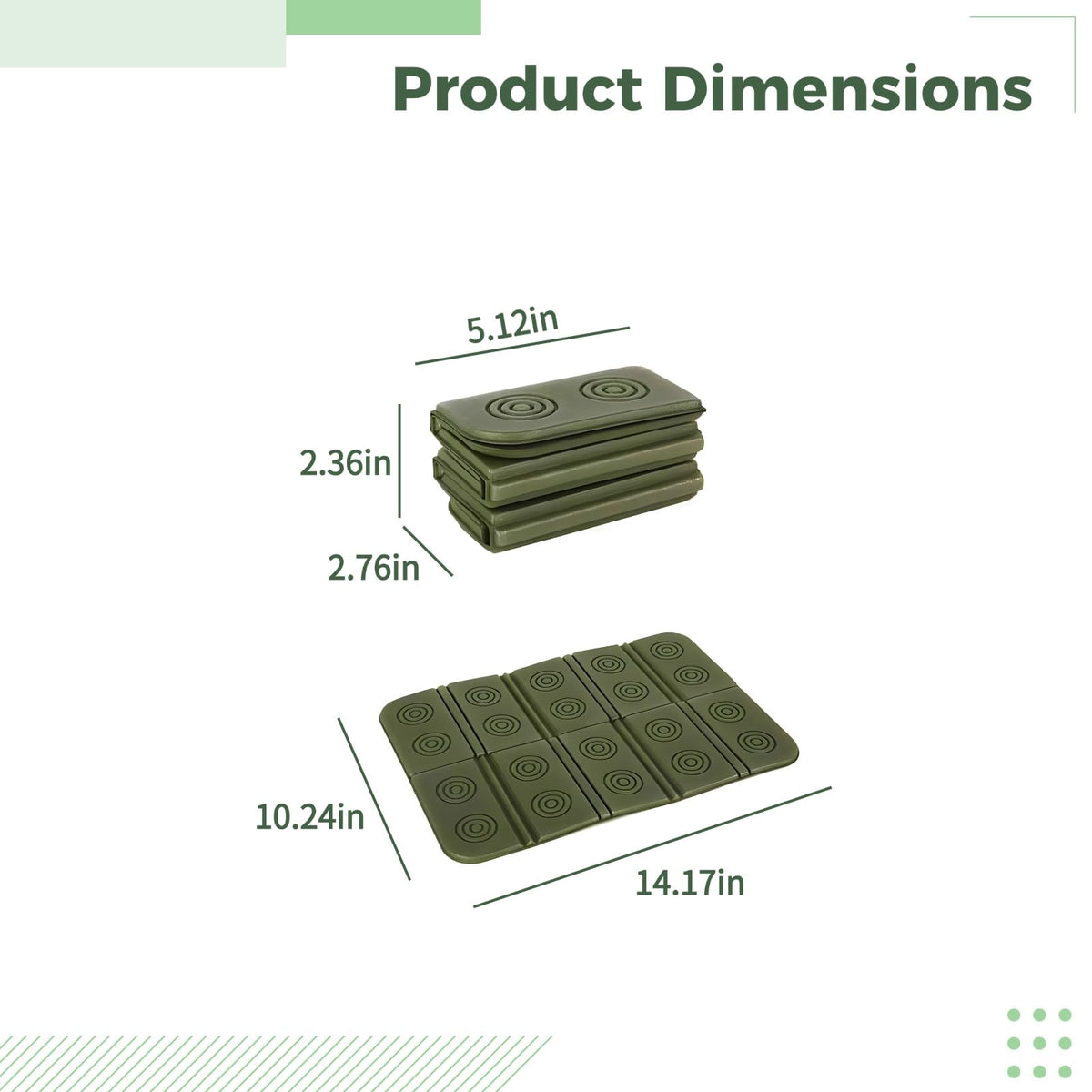 2 Pcs Folding Waterproof Foam Camping Mat Seat Cushion J4971