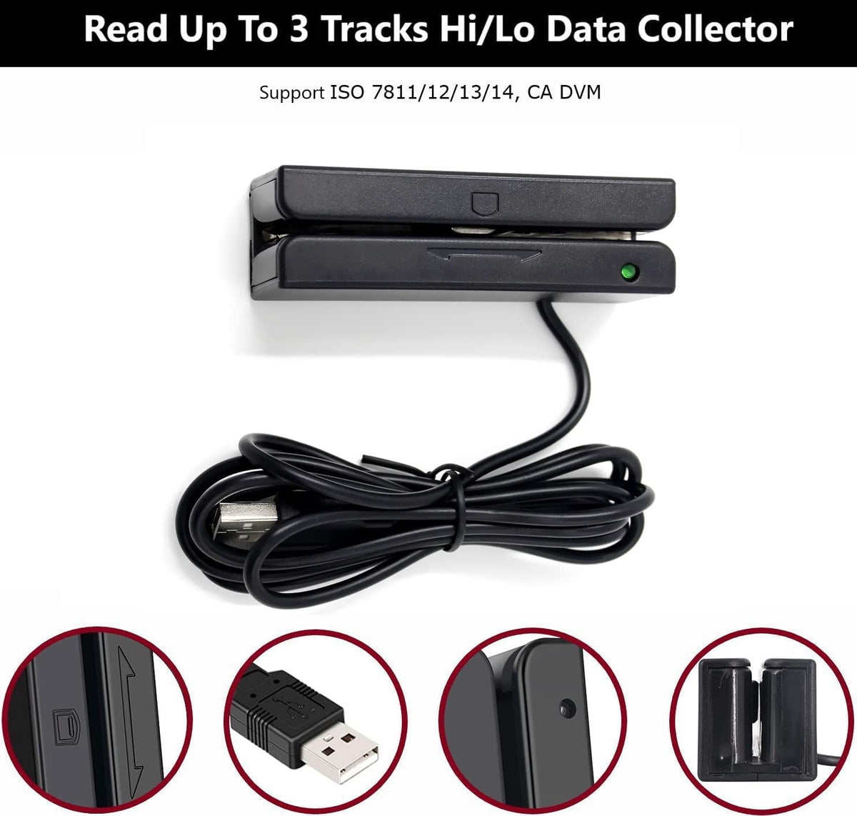 USB Magnetic Stripe 3-Track POS Credit Card Reader P548431