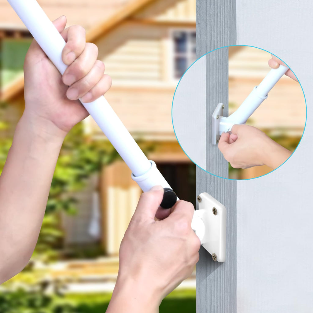 Multi-Position Flag Pole Mounting Bracket Aluminum 1" Diameter White Y30970