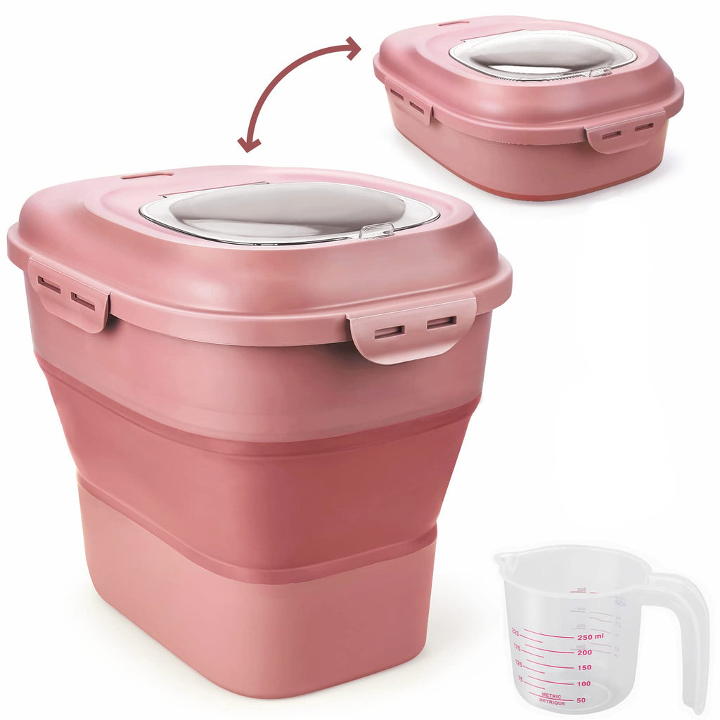 Collapsible Airtight Dry Food Storage Containers with Rolling Wheel X610525