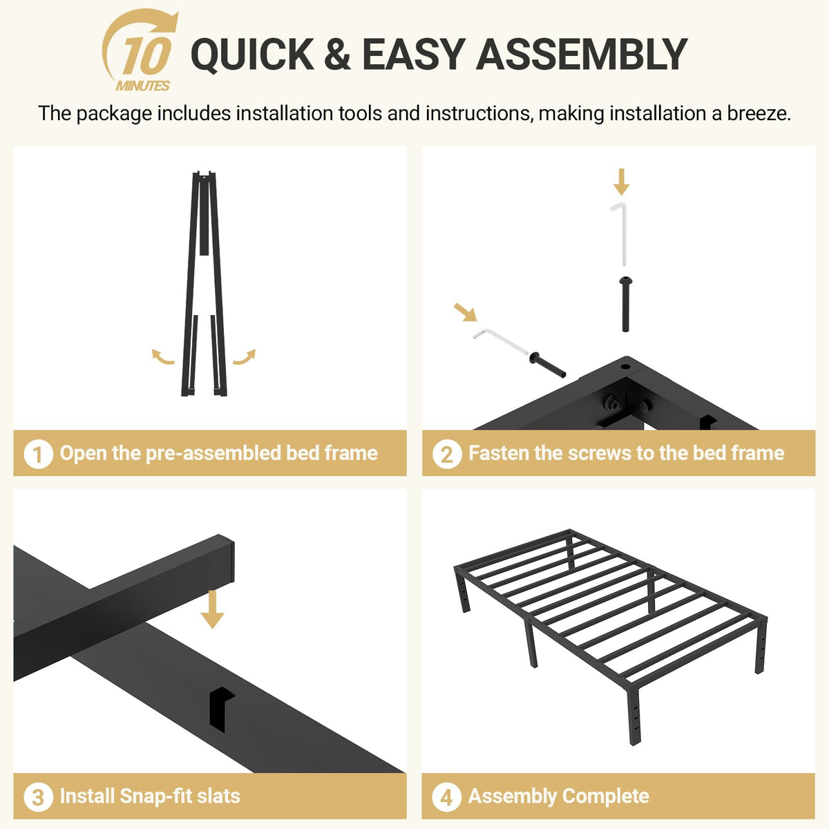 Twin Metal Bed Frame K7209