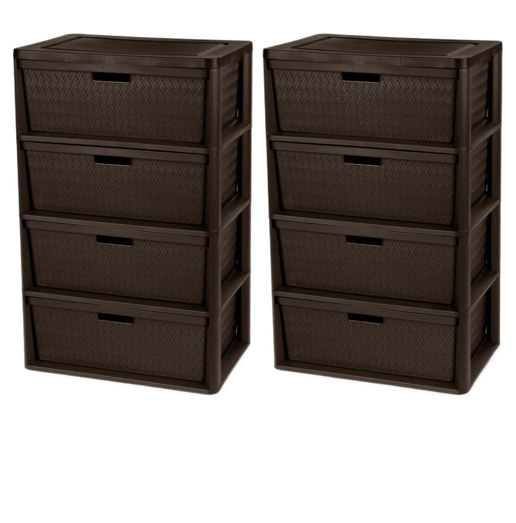 2 Pack Wide 4 Drawer Plastic Storage Tower Z442115