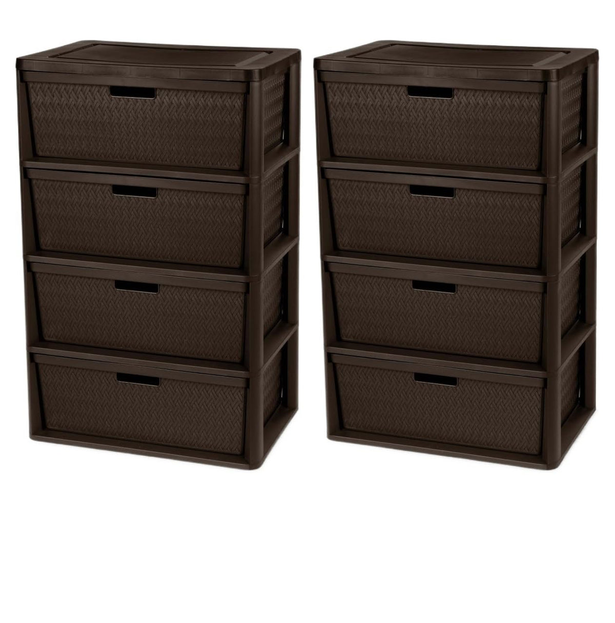2 Pack Wide 4 Drawer Plastic Storage Tower Z442115