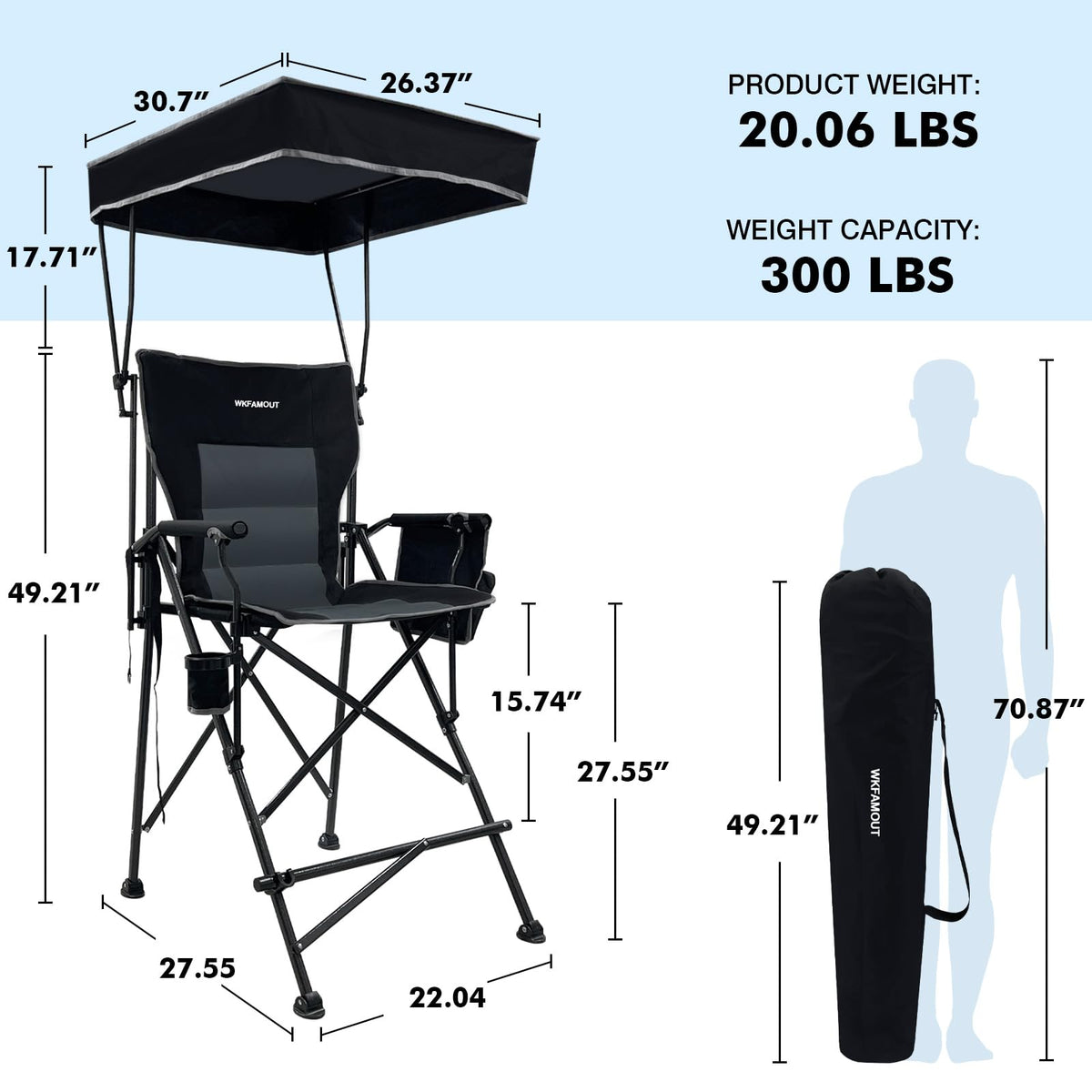 Oversized Folding Director Chair with Canopy and Footrest A4926