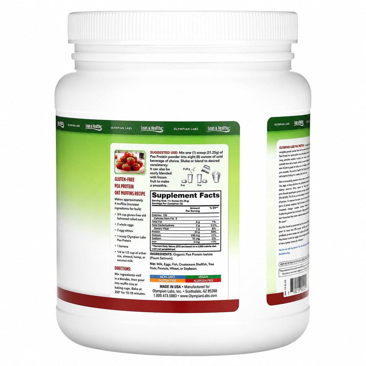 Unflavored Pea Protein Powder B485