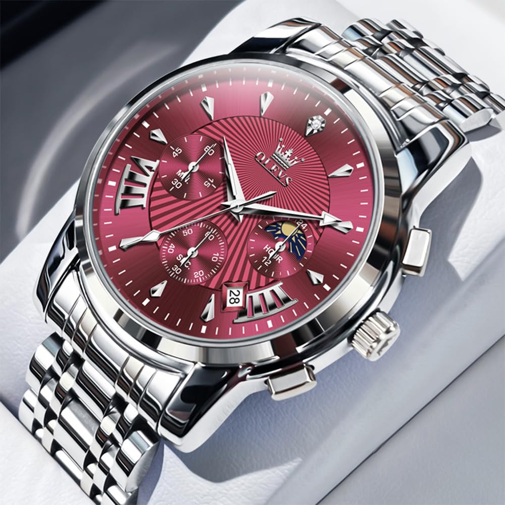 Mens Stainless Steel Analog Quartz Waterproof Watch V12473