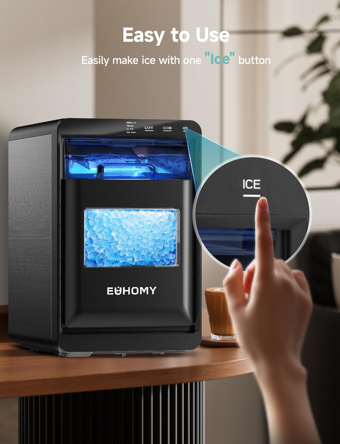 Nugget Ice Maker Countertop, 40lbs/24H, Black J591580