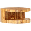 Round Coffee Table 25.6"x11.8" Solid Sheesham Wood F7044