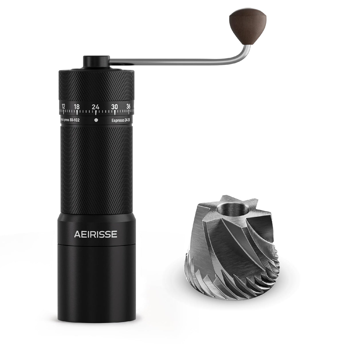 Manual 72-Click Conical Burr Stainless Steel Coffee Grinder A484633
