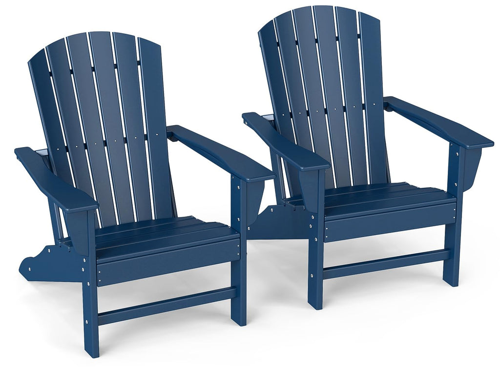 Oversized Adirondack Chairs Set of 2 HDPE All Weather Blue E61770