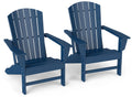 Oversized Adirondack Chairs Set of 2 HDPE All Weather Blue E61770