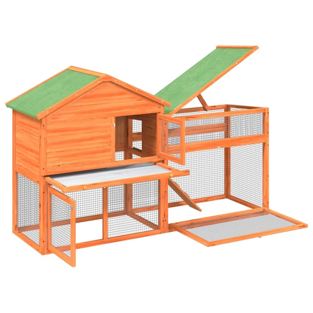 2-Tier Wooden Rabbit Hutch Small Animal Cage B6771