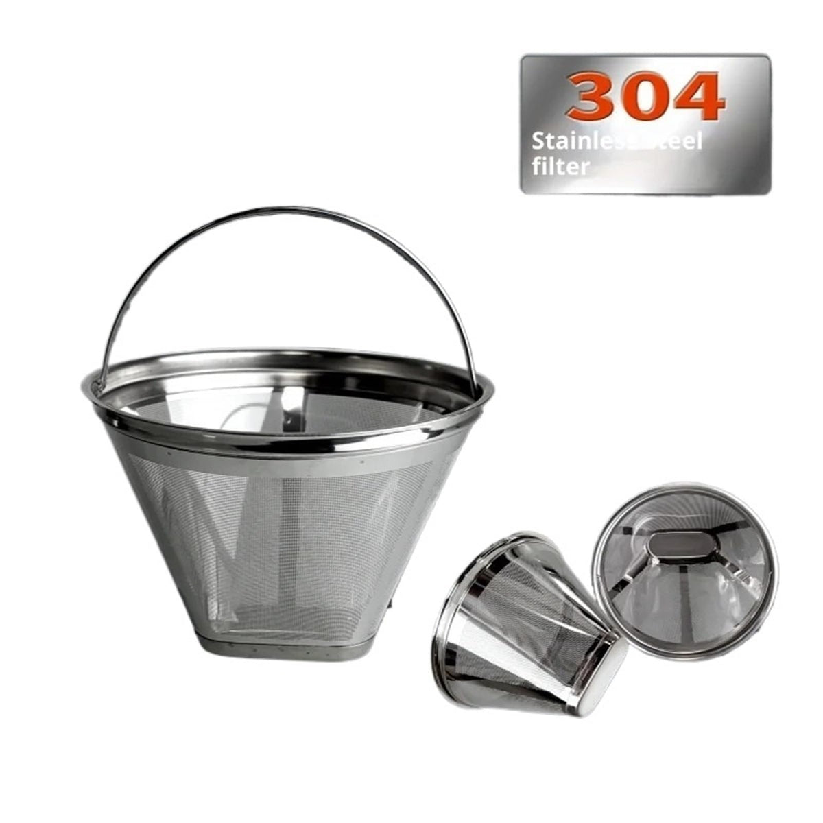 Steel Reusable Coffee Filter 8-12 Cups A6403