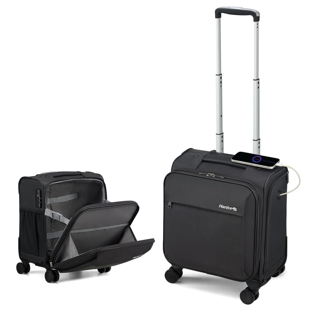 16 Inch Underseat Carry On Luggage with Wheels Dark Gray J8190
