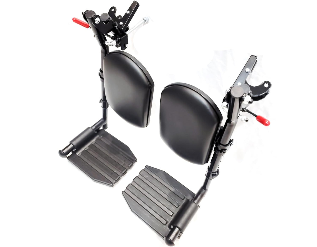 Wheelchair Elevating Leg Rest with Padded Leg Pads and Rotatable Adjustable Footrests F107