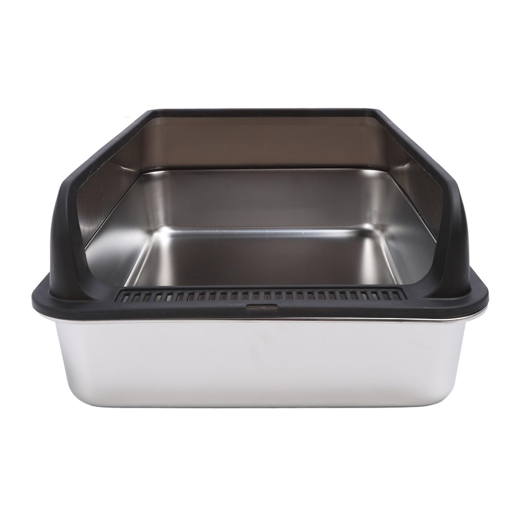 Stainless Steel High Sided Cat Litter Box with Lid Q809847