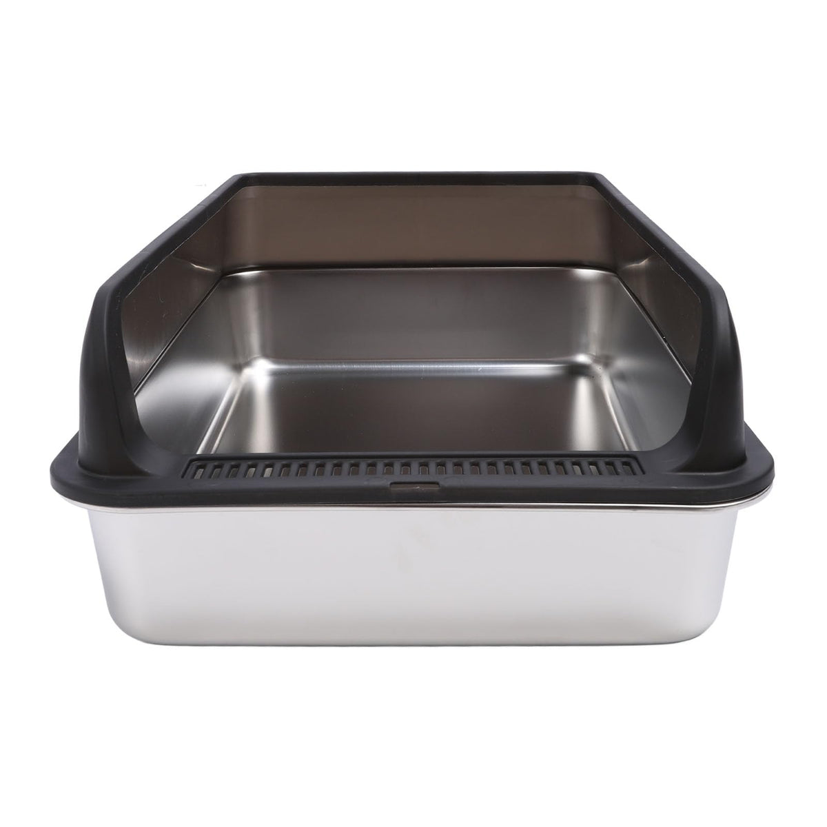 Stainless Steel High Sided Cat Litter Box with Lid Q809847