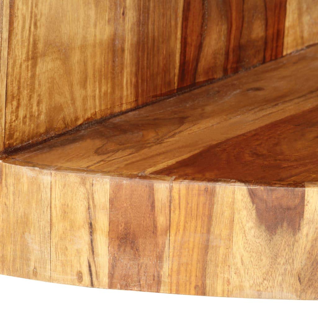 Round Coffee Table 25.6"x11.8" Solid Sheesham Wood F7044