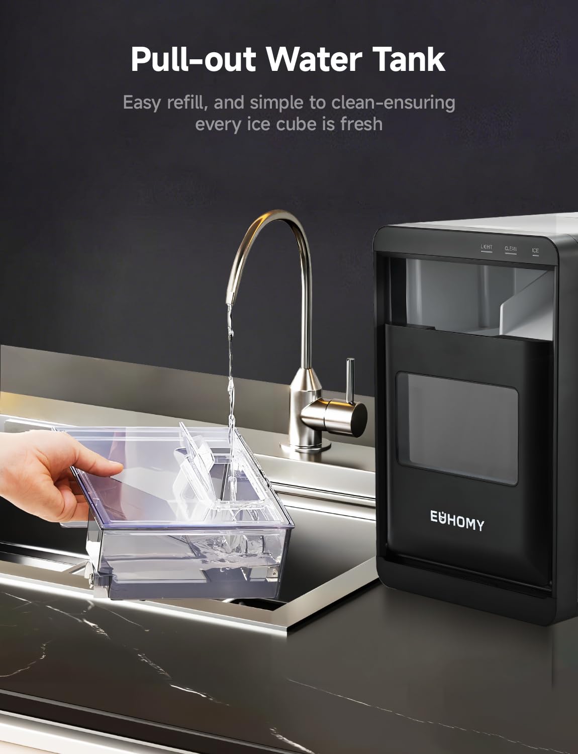 Nugget Ice Maker Countertop, 40lbs/24H, Black J591580