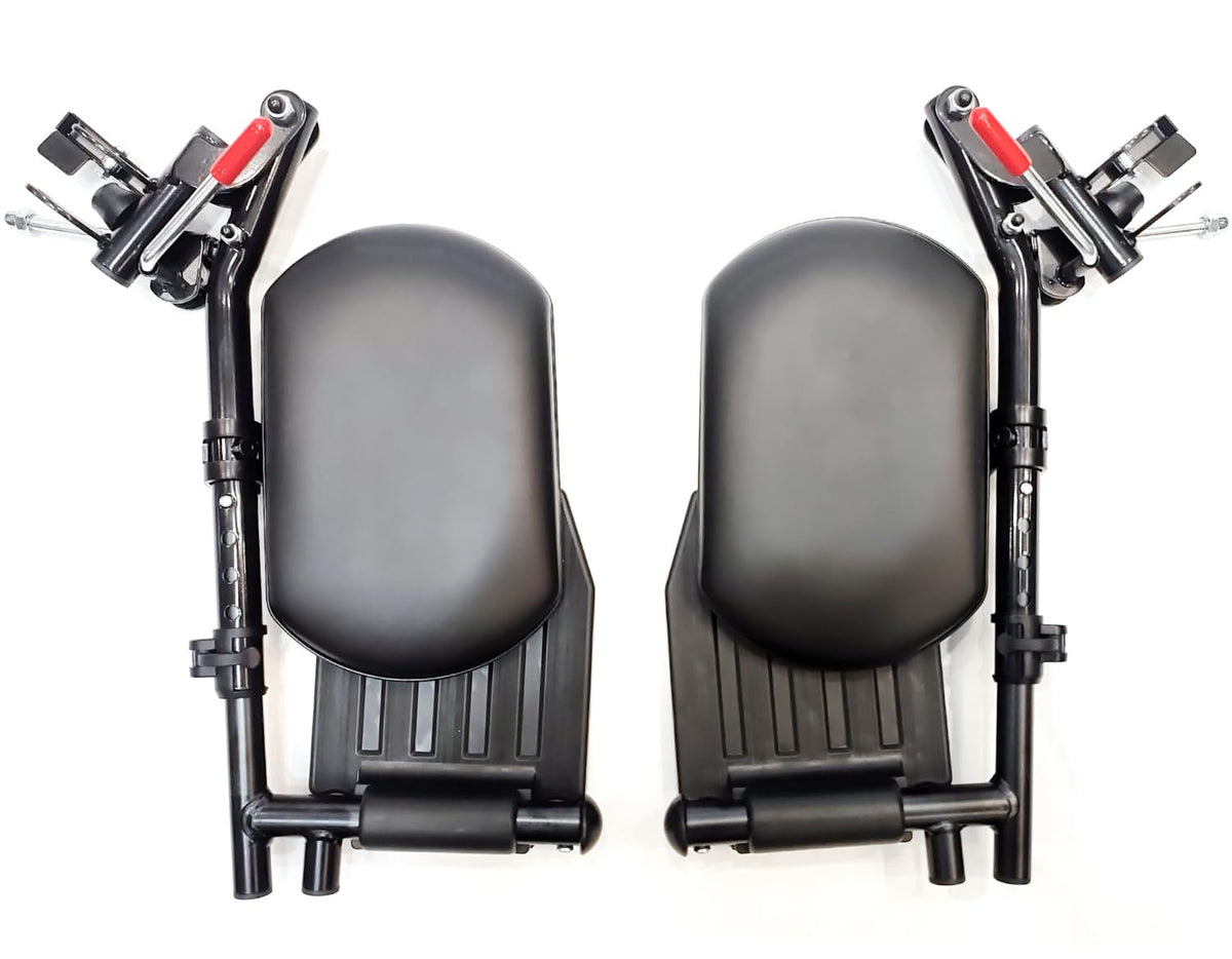 Wheelchair Elevating Leg Rest with Padded Leg Pads and Rotatable Adjustable Footrests F107