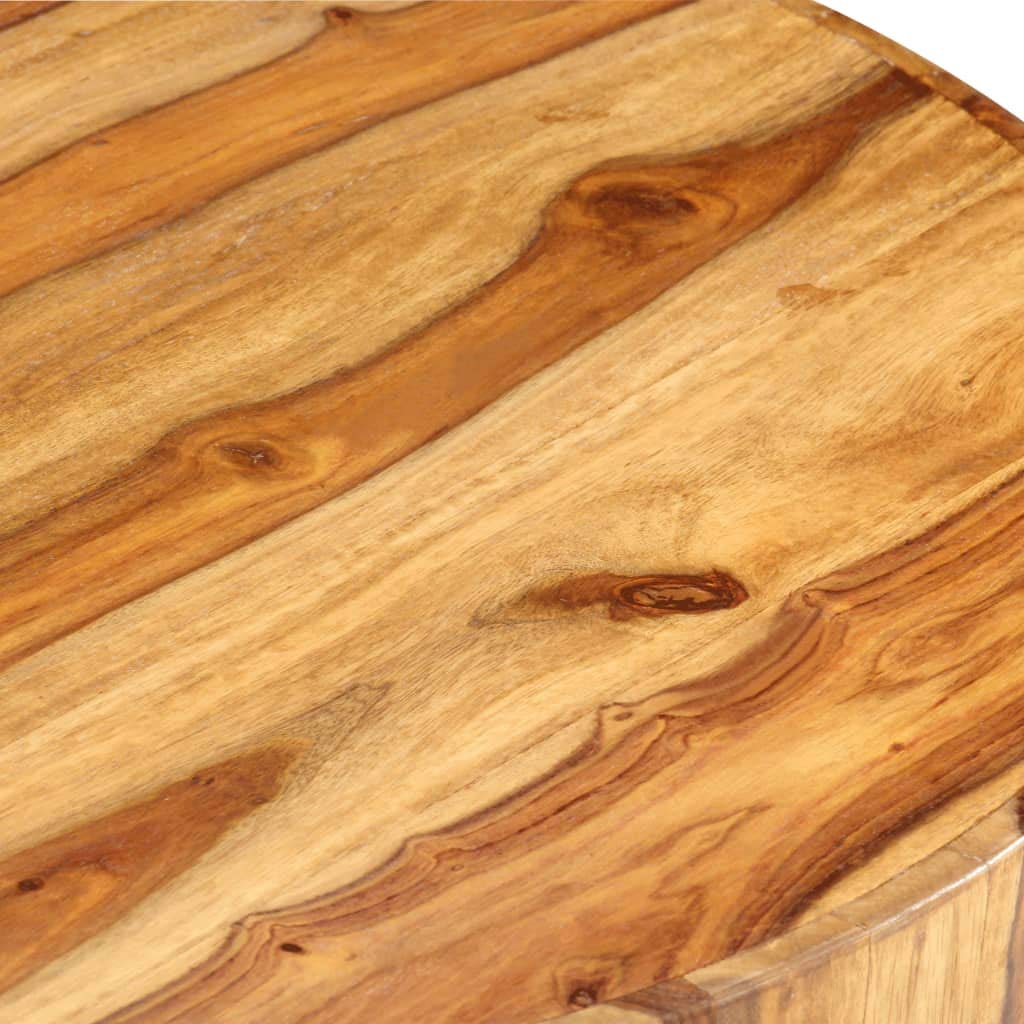Round Coffee Table 25.6"x11.8" Solid Sheesham Wood F7044