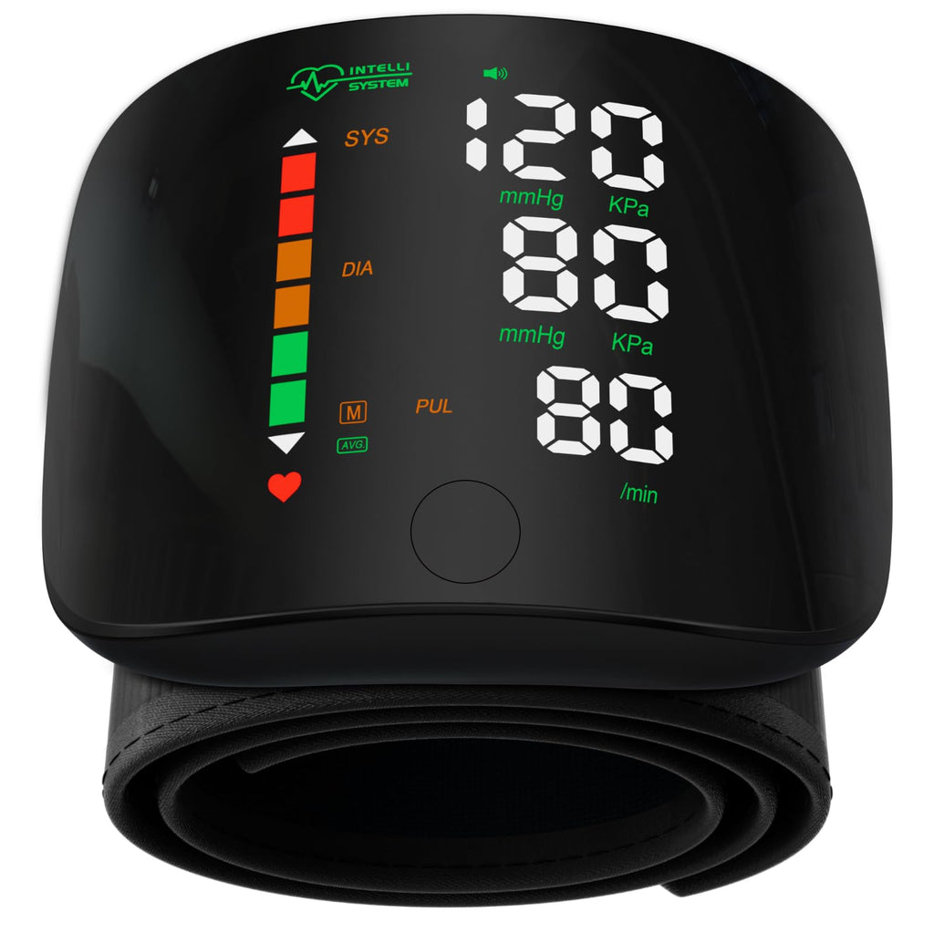 Wrist Blood Pressure Monitor Led Display Black L188674