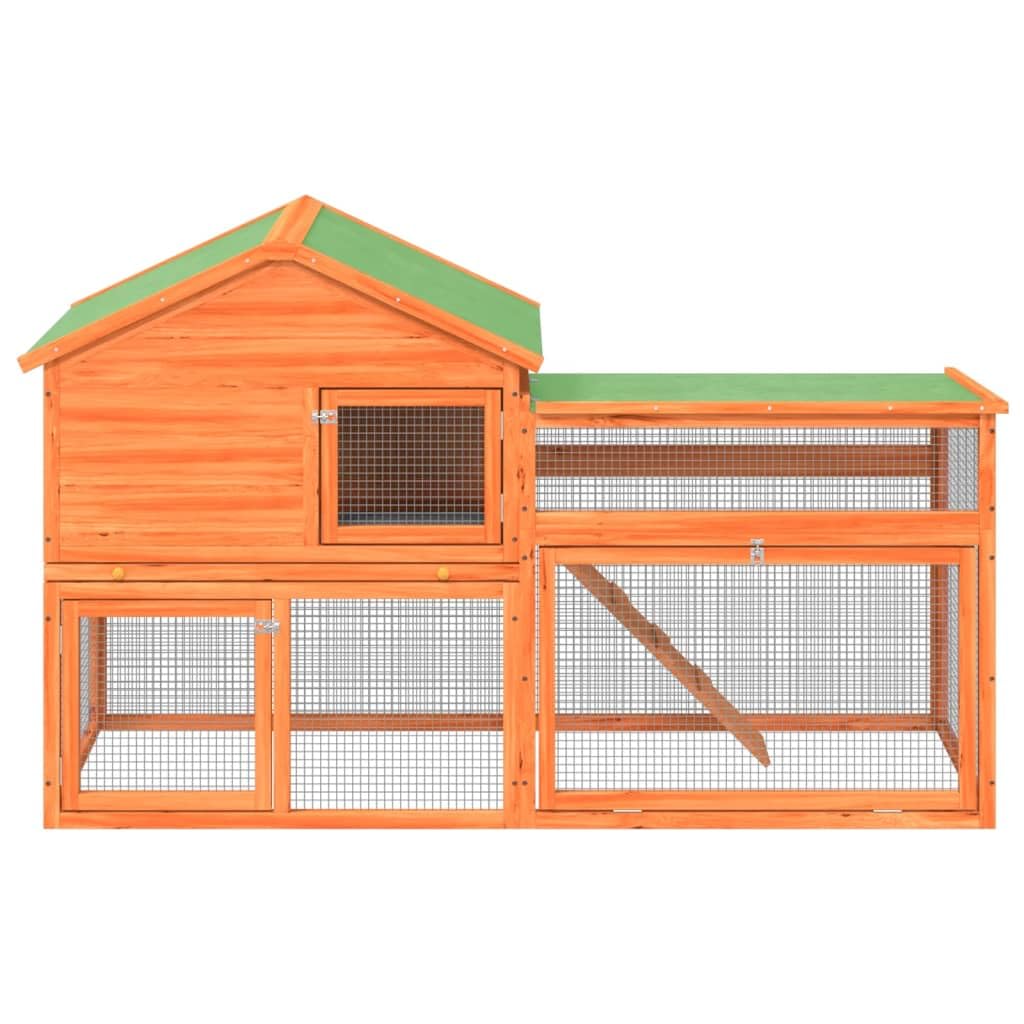 2-Tier Wooden Rabbit Hutch Small Animal Cage B6771
