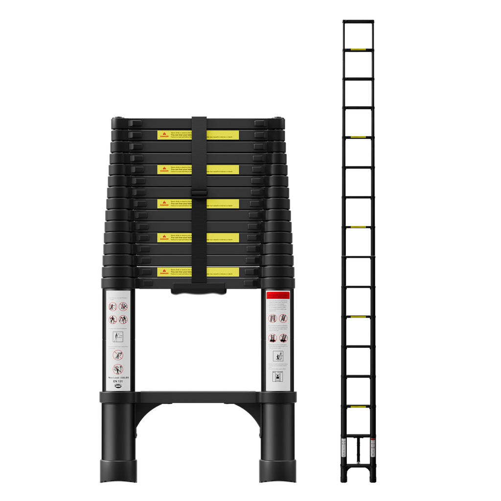 Telescoping Ladder 20.3 FT 330 lbs Capacity Black P348